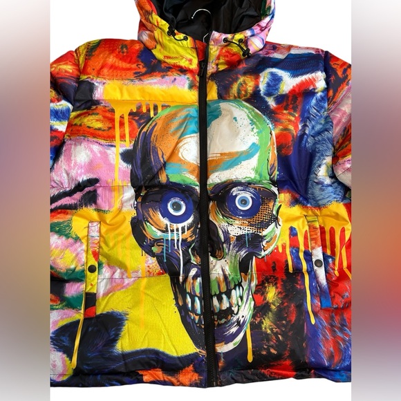 NWT Men’s Tango Hotel Skull Splatter Jacket SZ L - Picture 5 of 6